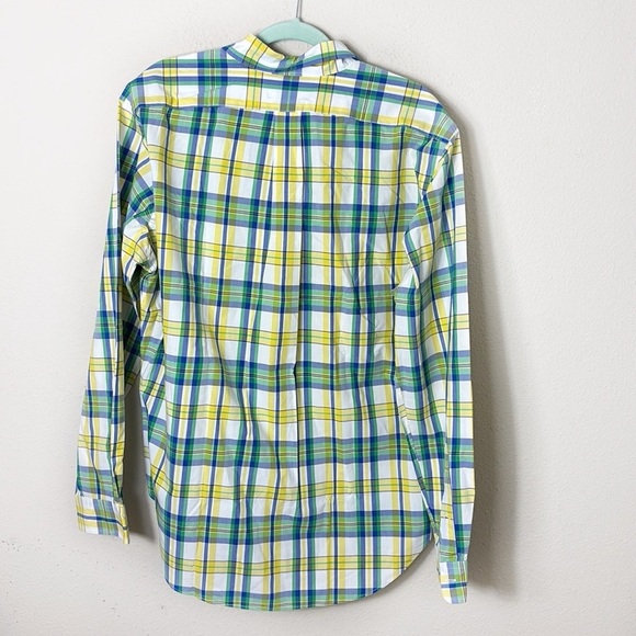 Ralph Lauren Classic Fit Plaid Oxford Shirt Yellow Blue Green Button Down L - Picture 2 of 8
